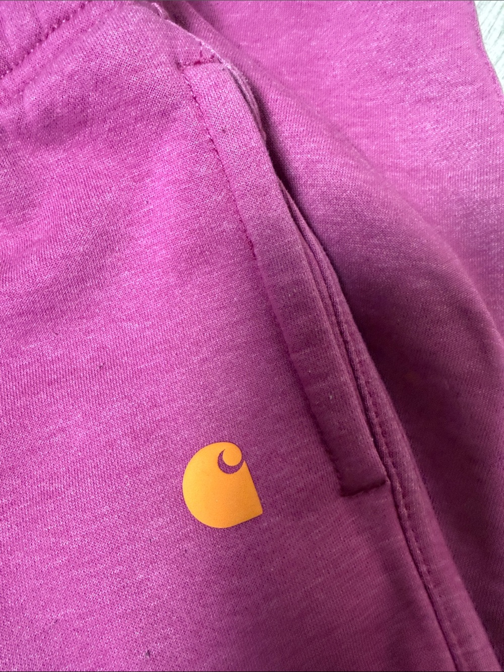Carhartt Women’s Plum Joggers with Orange Logo Size Small - Picture 4 of 6